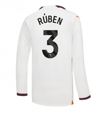 Manchester City Ruben Dias #3 Koszulka Wyjazdowych 2023-24 Długi Rękaw